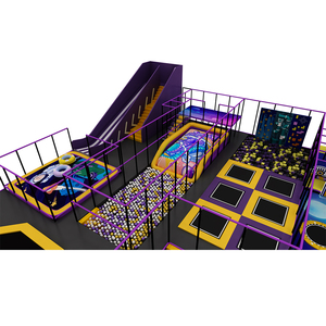 Aire de jeux intérieure personnalisée Playpedia avec trampoline, grands toboggans interactifs et piscine à balles pour parc de trampolines - Product Image 5