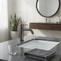 Robinet de lavabo moderne noir mat en acier inoxydable à montage sur plan avec cartouche céramique pour salle de bain