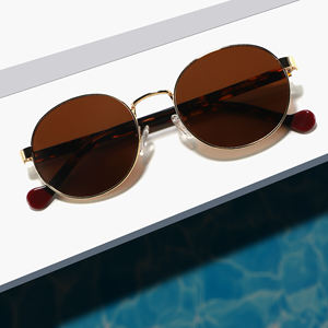 2025 nueva marca de moda marco redondo gafas de sol Unisex polarizado UV400 lentes gafas de sol de alta calidad Retro Vintage gafas de sol - Product Image 5