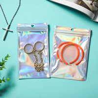 Sac d'emballage en plastique électronique à fermeture éclair en mylar holographique personnalisé sac à fermeture éclair pour bijoux avec logo pour écouteurs et montres intelligentes