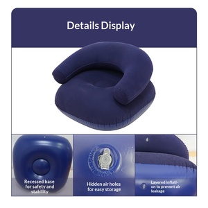 Canapé <span class=keywords><strong>gonflable</strong></span> floqué en forme de U, fauteuil <span class=keywords><strong>gonflable</strong></span> en PVC avec accoudoirs, chaise portable pour une personne, pour salon et usage extérieur - Product Image 5