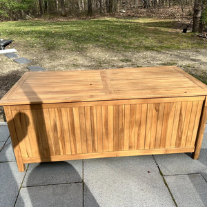 Boîte de rangement extérieure <span class=keywords><strong>en</strong></span> <span class=keywords><strong>bois</strong></span> d'acacia résistante aux intempéries avec couvercle <span class=keywords><strong>Coffre</strong></span> de rangement Boîte de terrasse extérieure portable <span class=keywords><strong>en</strong></span> <span class=keywords><strong>bois</strong></span> pour patio jardin <span class=keywords><strong>piscine</strong></span> cour - Product Image 3