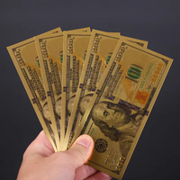 Billets de banque plaqués or 24 carats - faux billets européens, canadiens, australiens, en livres sterling britanniques - accessoires pour fonds de scène photo