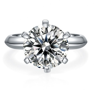 Anillo de Compromiso de Moda con Moissanita, Joyería 925 para Mujer, Anillos de Plata 925 con Baño de Rodio y Piedra de Moissanita para Boda - Product Image 6