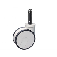 5 "6" roues jumelles tige de roulette de contrôle central roue de roulette de verrouillage central médical roue de roulette d'hôpital pour lit d'hôpital