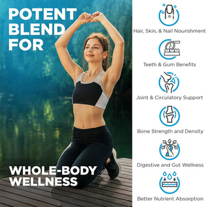 Private Label Multi Collageen Proteïne Supplement met Ashwagandha en Amla Extract Gehydrolyseerde Blend 2250mg GMP Fabriek - Product Image 5