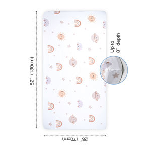 Seprai bayi Oval dapat dilipat lembut katun baru lahir organik sprei ranjang bayi sprei tempat tidur bayi Bassinet - Product Image 4