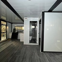 Contenedor de Envío Plegable con Estructura de Acero Galvanizado Estándar de Instalación Rápida, Pared de Cortina de Vidrio y Baño