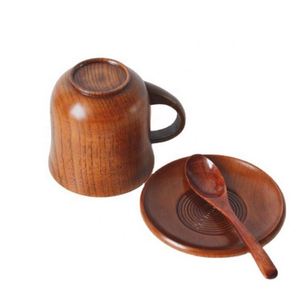 Taza de Té o Sopa de Madera Hecha a Mano Ecológica con Plato y Cuchara para Servir Sopas, Café, Té Verde y Té Negro - Product Image 2