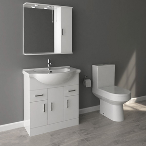 Hotel Supplier White Shaker Cabinets <strong>Ready</strong> <strong>Made</strong> Solid Wood <strong>Bathroom</strong> Cabinet Vanity - Product Image 4