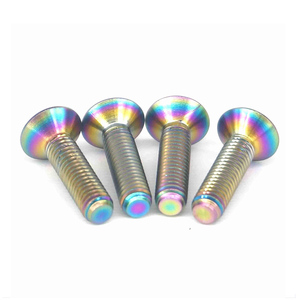 Boulon de visée fabricant M5x20mm arc-en-ciel GR5 alliage de titane Allen fraisée vis à tête hexagonale boulons pour pédale de vélo - Product Image 5
