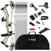 Kit d'arc à poulies de chasse Sanlida Dragon X9 - Réglable de 0 à 70 LBS, longueur de tir de 18 à 31 pouces, prêt à être expédié