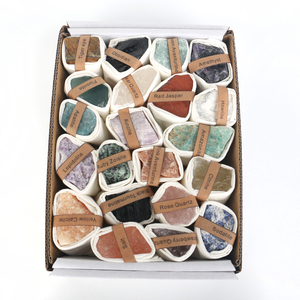 Wholesale Natural Raw Crystal Rough Mixed Color Stone Gift <b>Box</b> with Stone Name - Product Image 1
