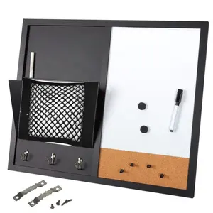 White Board Prikbord Combo Dry Erase Magnetisch Bulletin Black Whiteboard Kurk Board Combinatie Met Houten Frame