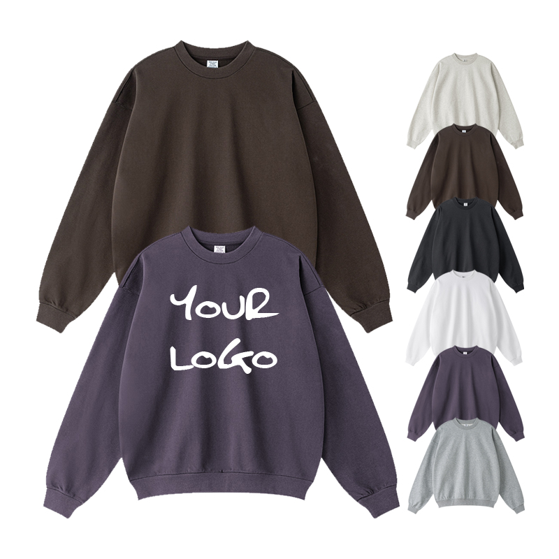 Manufacturer Supply Wholesale Custom Heavyweight 440 Gsm Cotton Blends Men's Crewneck Sweatshirts