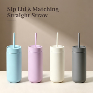 2026 Luxury 450ml 16oz Stainless Steel Vacuum Tumbler Wholesale Custom Logo Insulated Coffee <b>Cup</b> with Straw <b>Reusable</b> Mug - Product Image 4