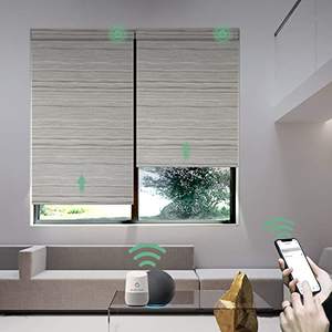 Abat-jour à rouleau électrique automatique intelligent pour intérieur/extérieur Tissu occultant Télécommande Polyester Slat Home Windows Couleur noire - Product Image 2