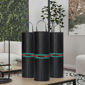 Hộp Đựng Rượu Cầm Tay Màu Đen Hộp Đựng Rượu Hình Trụ Bằng Da Pu 1 Hộp Đựng Để Đóng Gói Chai Rượu - Product Image 4