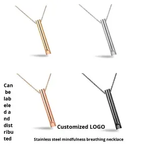 Collar de silbato para aliviar el estrés de estilo Ins que no se decolora chapado en oro americano europeo colgante transfronterizo de nicho - Product Image 2