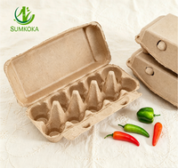 Échantillons Gratuits Sumkoka Vente en Gros Boîtes à Œufs en Papier Biodégradables Recyclables Personnalisées Barquettes à Œufs Boîtes d'Expédition Antichoc pour 10 Œufs