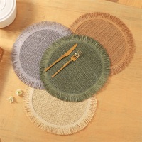 Napperon en papier tressé à pompons, antidérapant, style rétro, isolant thermique, pour table à manger, dessous de verre – Meilleures ventes