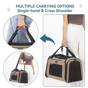 Outdoor Portable <b>Large</b> Pet Cat & Dog Travel Carrier Foldable <b>Backpack</b> with Mesh Window Zipper Closure Modern Classic Slings - Product Image 4