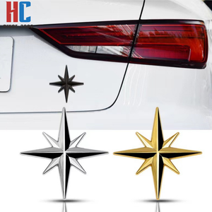 Emblème de <span class=keywords><strong>voiture</strong></span> en métal émaillé 3D personnalisé, étoile du Nord, étoile boussole, étoile croisée, écusson latéral de garde-boue, écusson arrière, fabrication usine avec 20 ans d'expérience - Product Image 5