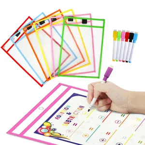 Porte-documents portatif, sac de rangement de fichiers de bureau, sac de rangement de fichiers de 12 poches, dossier de remplissage en PVC PP avec pochettes sèches et transparentes