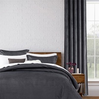 Cortina de Terciopelo de Venta Directa del Fabricante BSCI, Cortina Opaca de Terciopelo Profesional de Fábrica con Juego de Ropa de Cama a Juego