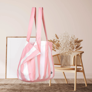 54*48*13cm épicerie rayure coton sac de plage sac fourre-tout de voyage réutilisable avec de larges bretelles été Shopping sac fourre-tout - Product Image 2