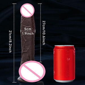 Delove Riesige schwarze Penis Mastur batoren Sexspielzeug Adult Produkt Weibliche flüssige Silikon Gummi Dick Realistische große Dildo für Frauen Männer - Product Image 4