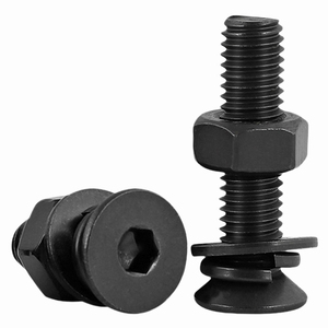 Juego de tornillos y tuercas de cabeza avellanada hexagonal métrica de acero al carbono negro grado 12.9 M2-M8, conjunto de tornillos Allen y tuercas - Product Image 3