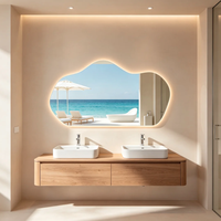 Cermin LED Pintar Khusus Hotel Rantai, Kinerja Stabil Cermin Kamar Mandi Tahan Air Pasokan Grosir OEM/ODM