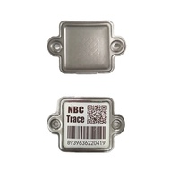 Étiquette de code-barres Xiangkang en métal-céramique pour bouteille de GPL, adaptable autour du col de la valve de la bouteille avec anneau ou rivet sur la protection de la bouteille