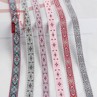 Ruban Jacquard Imprimé Vintage 1,4 cm Multicolore Style Européen Motif Floral Textile de Maison Voilage Doux pour Stores Enrouleurs