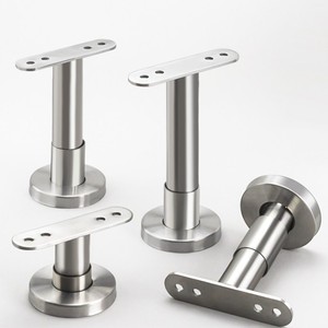 Supports en forme de T en acier inoxydable 304 pour cloisons de toilettes, finition brossée - Product Image 1