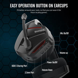 Écouteurs de jeu sans fil BINNUNE BW01, écouteurs montés sur la tête, stéréo 2.4G Bluetooth double mode PS4 XBOX - Product Image 3