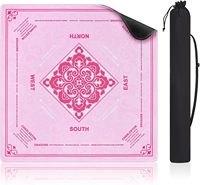 Nouvelle édition Tapis de Mahjong américain avec bords renforcés, en caoutchouc imperméable, antichoc, souple, facile à nettoyer, antidérapant, silencieux, sac de transport, enroulable, pour 4 jeux