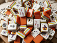 Tuiles de Mahjong en Acrylique Premium Thème Halloween, le Choix Idéal pour les Cadeaux de Fêtes et les Jeux en Milieu de Divertissement