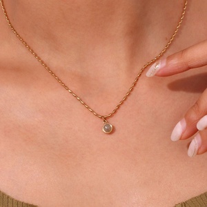 Collar de Acero Inoxidable con Cadena de Eslabones de Circonio, Chapado en Oro de 18K, Joyería Personalizada para Mujer, Artículos de Lujo de Moda - Product Image 6
