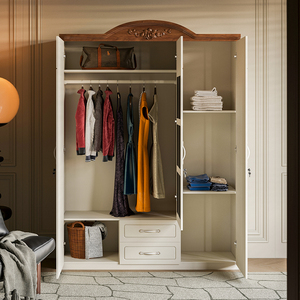 Tủ quần áo hiện đại với Gương tủ quần áo bằng gỗ kiểu Pháp với ngăn kéo để lưu trữ quần áo đồ nội thất phòng ngủ tủ quần áo - Product Image 3