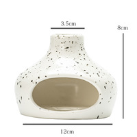 Support de Luxe Créatif en Porcelaine de Dehua à Bord Doré pour Palo Santo, Bol à Encens Noir et Blanc pour Sauge, Brûleur d'Encens, Carton, Aromathérapie Maison