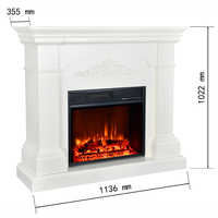 Cheminée électrique décorative d'intérieur intégrée de 45 pouces avec lumière LED effet flamme et manteau en bois