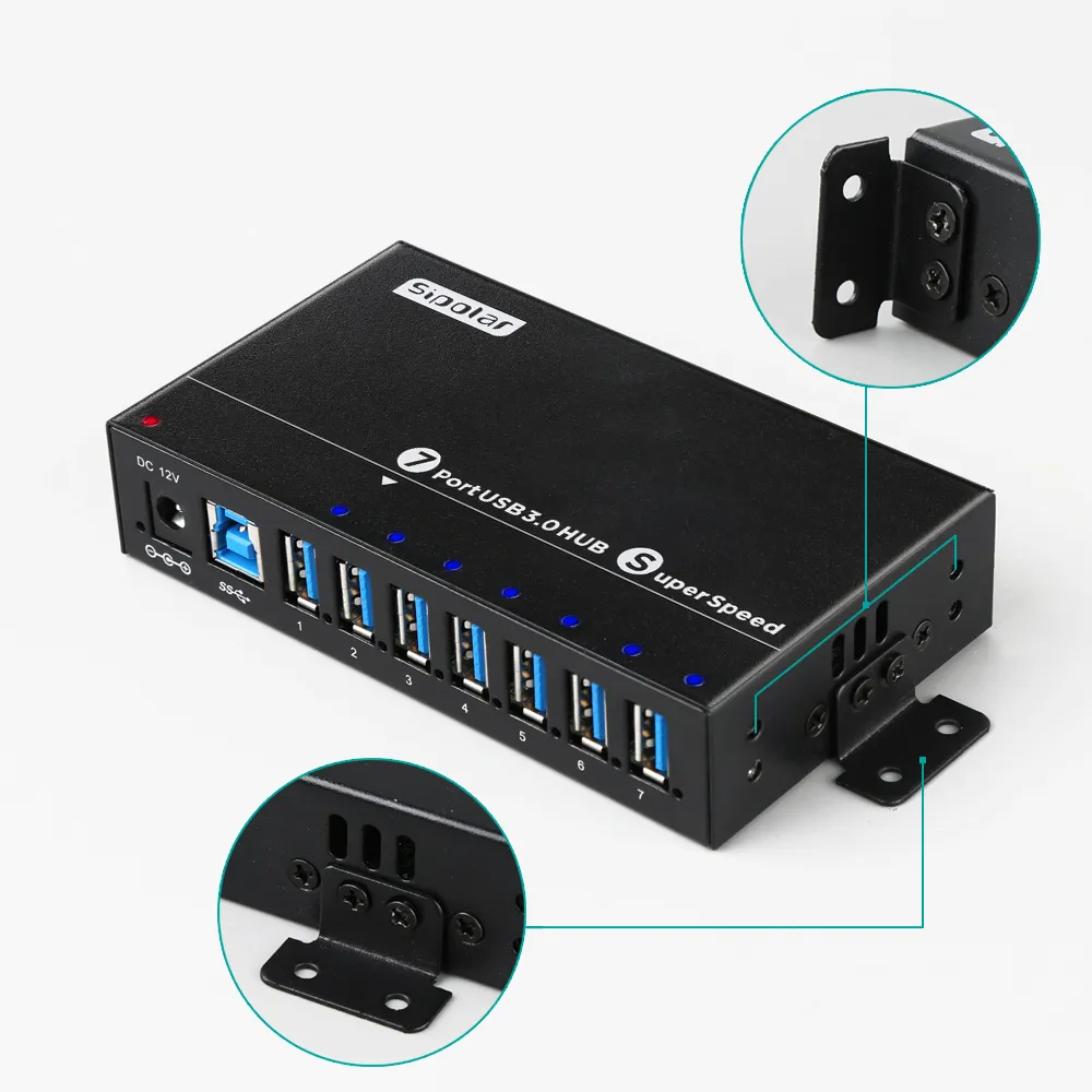 Wholesale universal high quality sipolar ax-173 multi usb charger 7 port powered usb 3.0 hub for phones and tablet