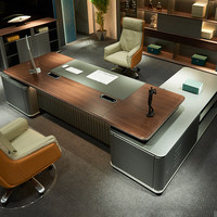 Bureau de direction moderne de luxe en bois, table de travail, designs de bureau de direction, bureau de PDG, mobilier de bureau de haute technologie