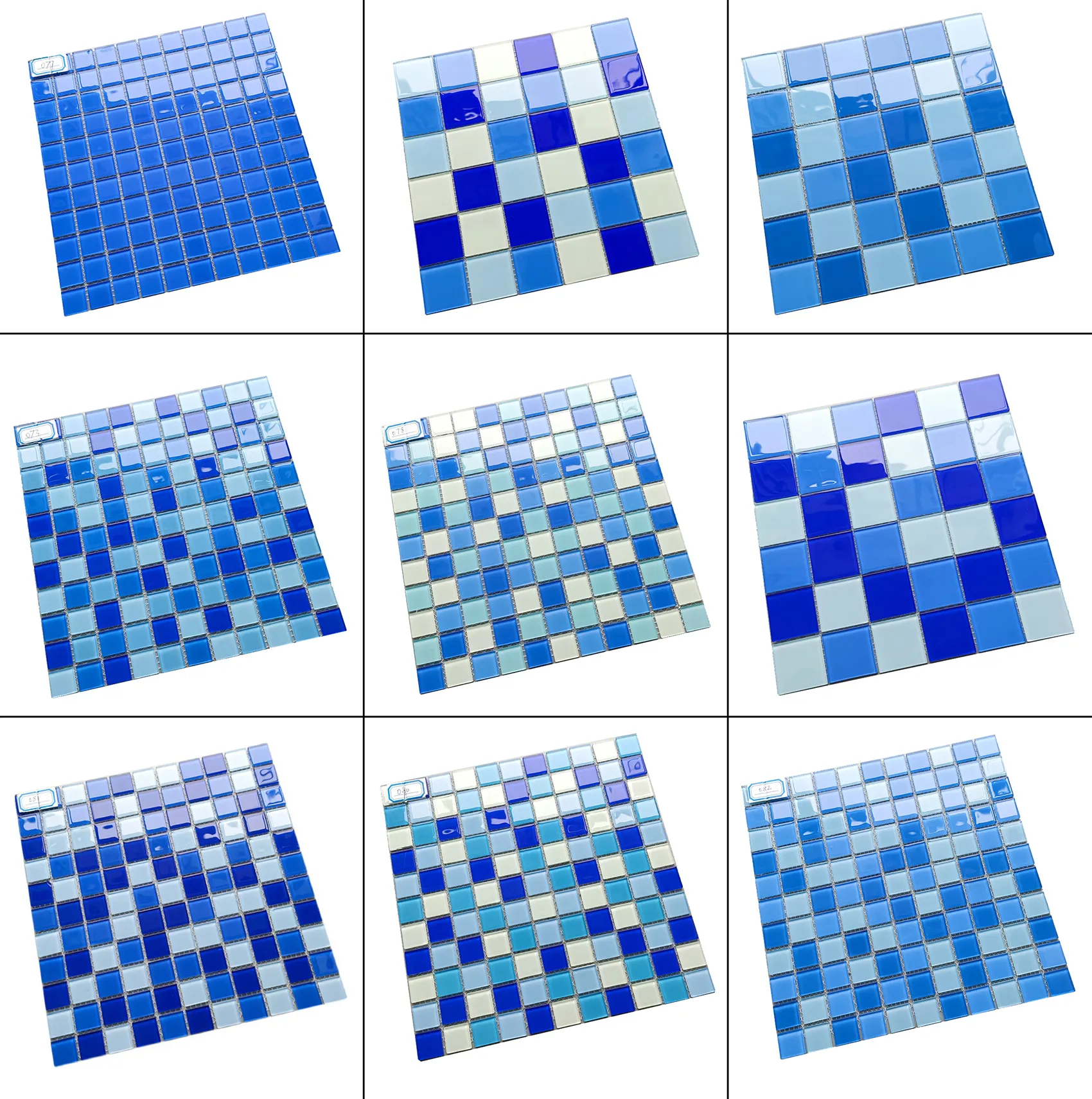 Vendita calda piazza esterna 300x300 Mix blu oceano mosaico di vetro per la piscina piastrelle