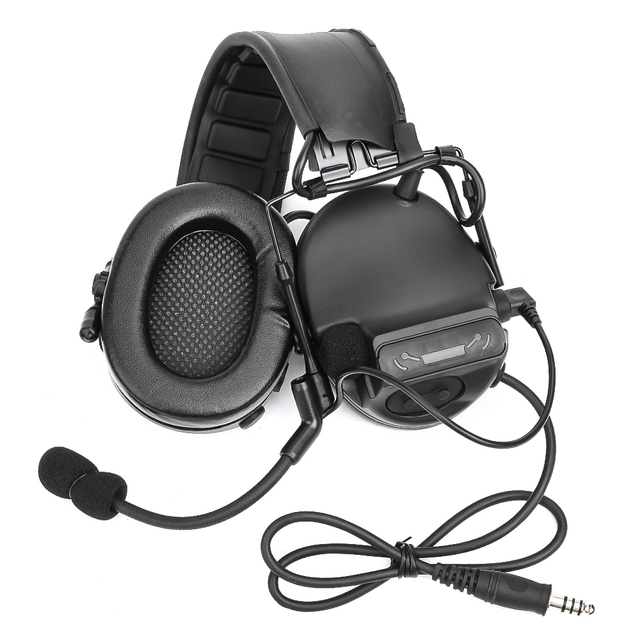 WADSN Original OEM Single-Wire Wired Earphones with Microphone Active Noise Cancelling & IPX-5 Waterproof for Tactic WZ221