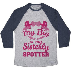 My Big Is My Sisterly Spotter เสื้อยืดเบสบอลแบบทรีเบลนด์สำหรับทุกเพศ - Product Image 5