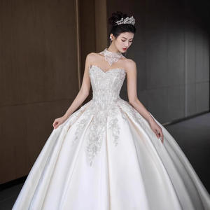 Nuevo Vestido <span class=keywords><strong>de</strong></span> Novia <span class=keywords><strong>de</strong></span> Satén 2025 <span class=keywords><strong>de</strong></span> Alta Calidad Estilo Retro Francés con Top <span class=keywords><strong>de</strong></span> Tubo y Decoración <span class=keywords><strong>de</strong></span> Encaje Gasa Ligera <span class=keywords><strong>para</strong></span> Salir - Product Image 4