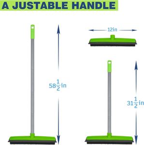 Adjustable <b>Rubber</b> Eco-Friendly Water Resistant Pet Hair Removal Broom Brush Dust Scraper Carpet Sweeper Wash Mop Telescopic - Product Image 3